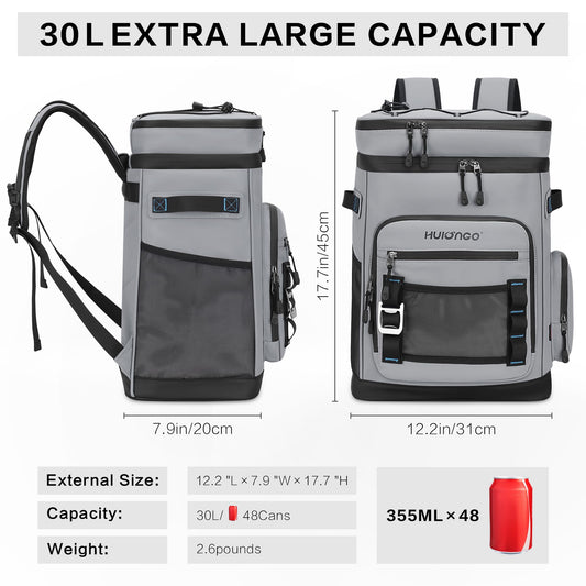Hulongo Large Waterproof Insulated Cooler Backpack Leak-proof Foldable Cooler Backpack.