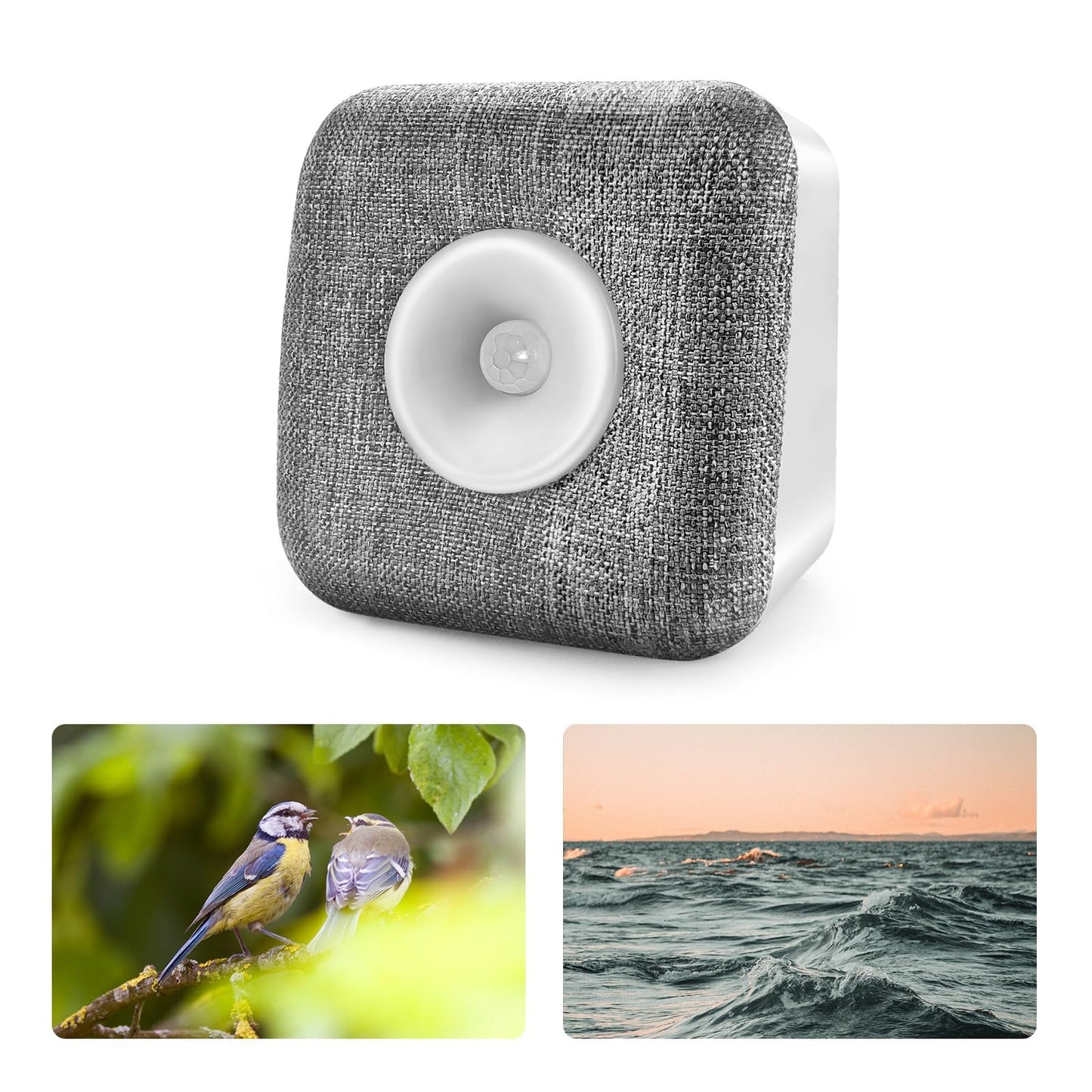 Satisure Birdsong Motion Sensor Box, Various Relaxing Bird Chirps & Forest Stream, Ocean Nature Sounds Soundbox