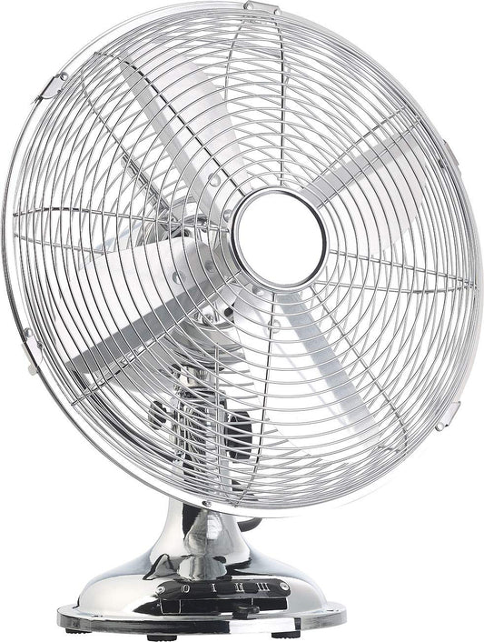 Sichler Housewares Office Fan: Full Metal Desk Fan in Retro Look, Oscillation, 35 W, Ø 30 cm (Antique Fan, Metal Desk Fan, Air Cooler)