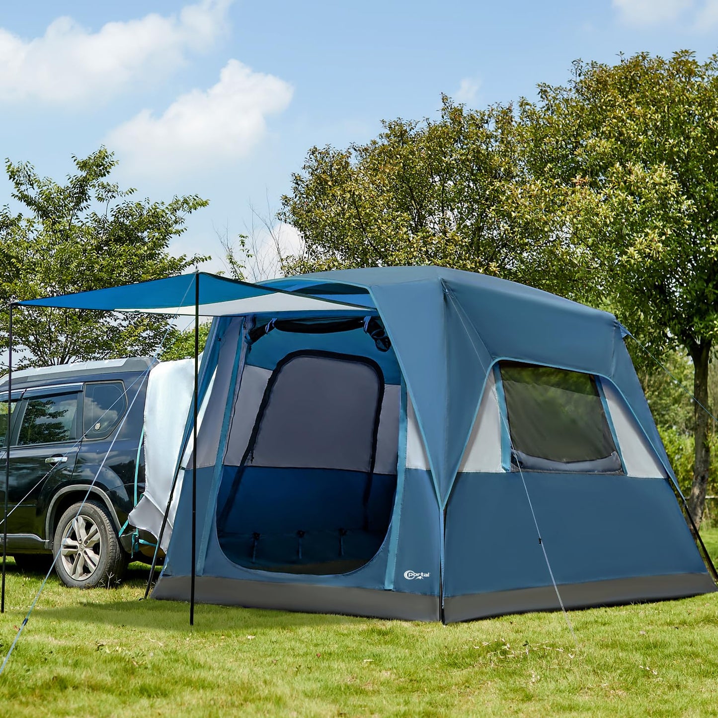 Portal Rear Tent 4-5 Person 2-in-1 Car Tent Camping 2000mm Waterproof Camping Tent with Tailgate for Camping, Outdoor, Hiking