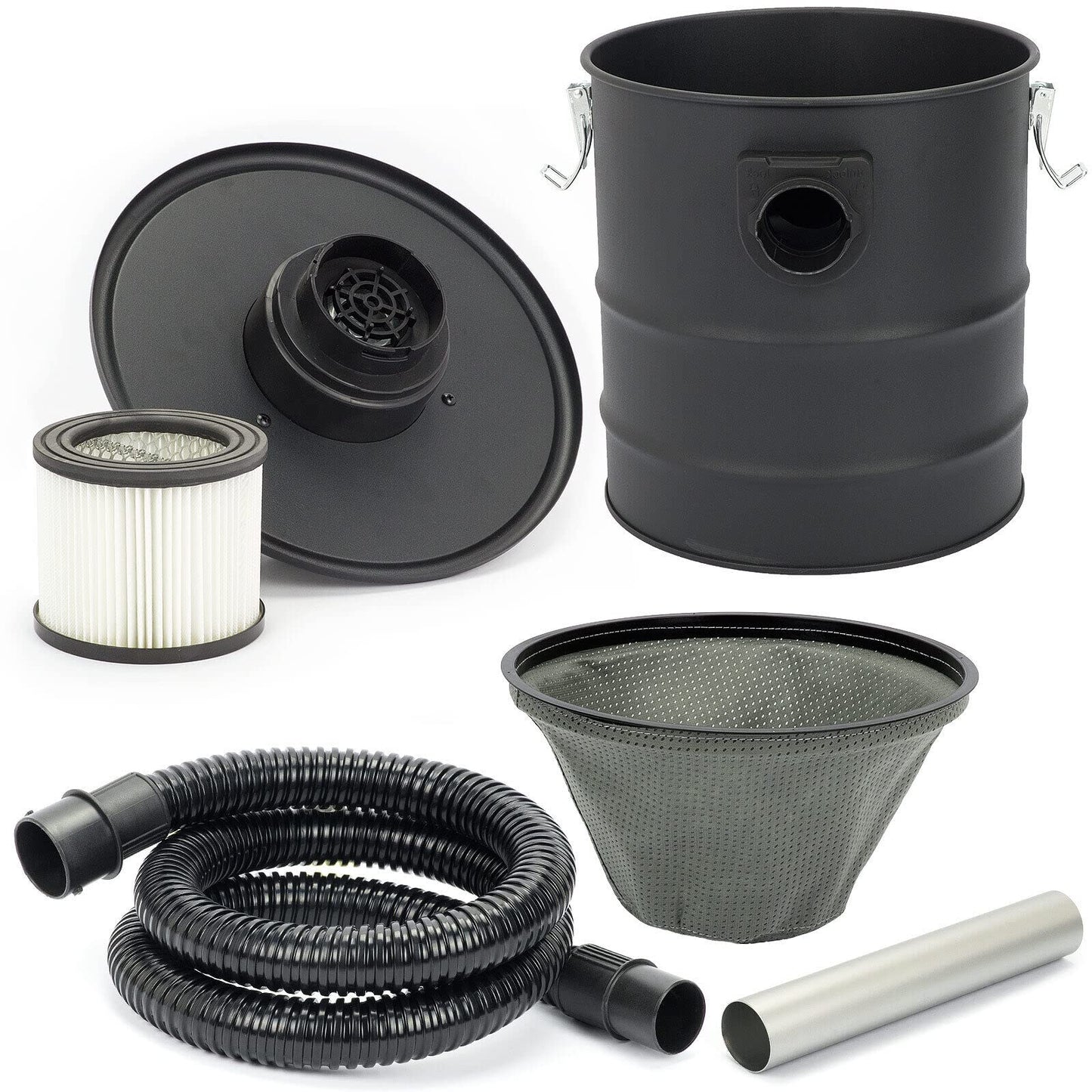 Ash vacuum cleaner 20L fireplace vacuum cleaner 1650W + blowing function with DUAL filter system, Mobile vacuum ideal for cleaning fireplaces, grills, and fire pits SN2018