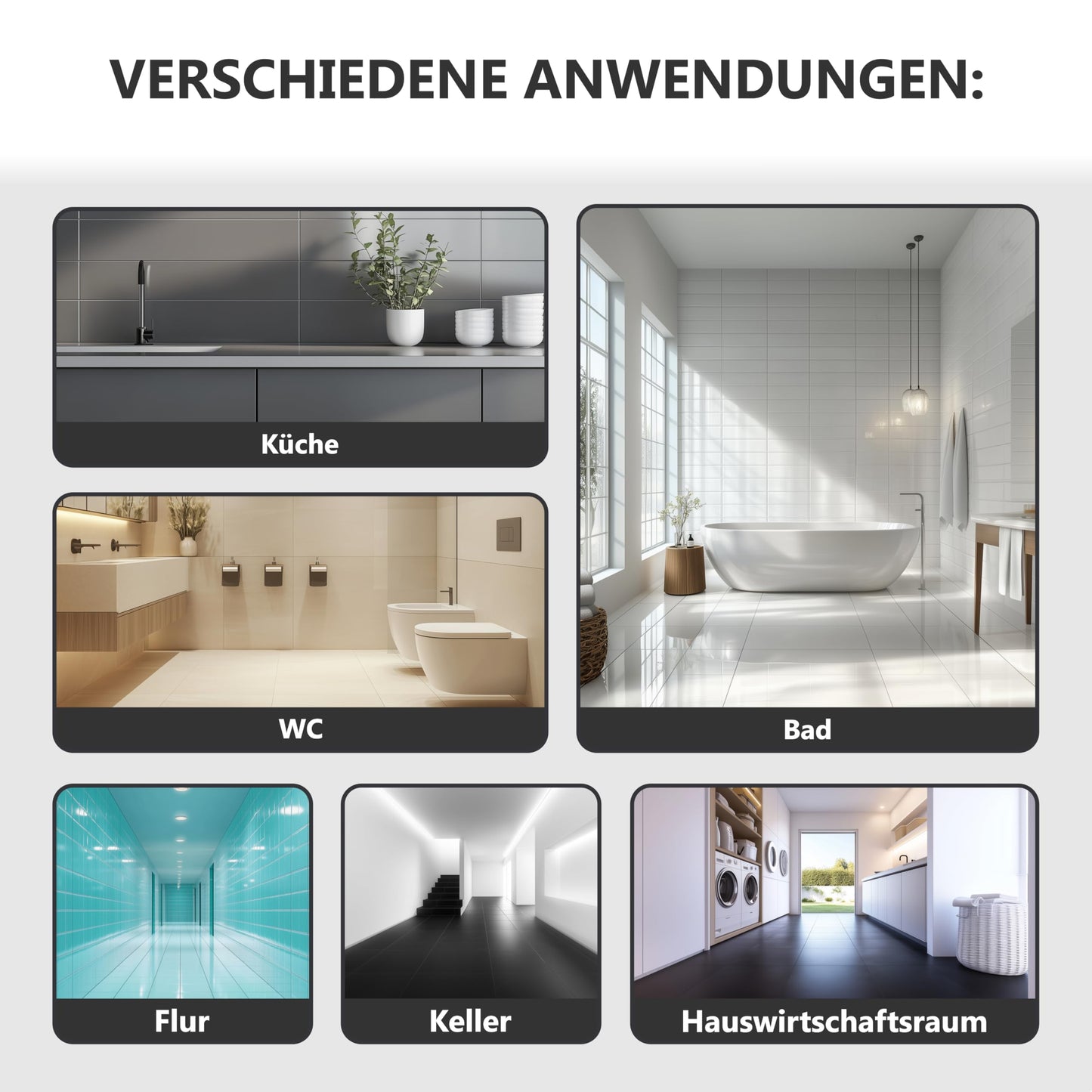 2K tile paint - paint for kitchen, bathroom, wall & floor tiles - anthracite grey similar to RAL 7016 - 2.5kg
