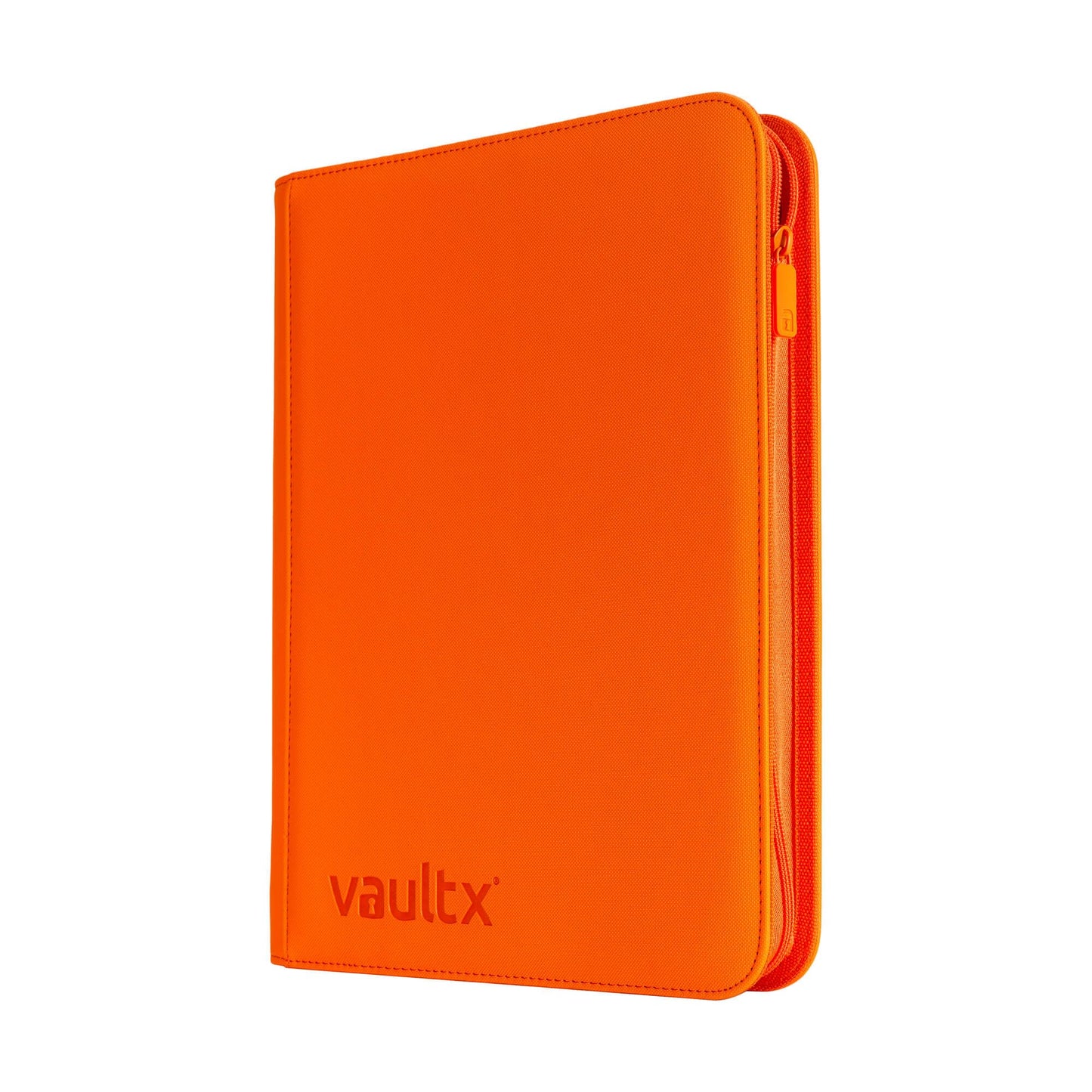 Vault X 9-Pocket Trading Card Binder with Zipper, 360 cards, Premium Exo-Tec album material, 20 side-loading pages, collector's folder for Trading Card Games, Sports Cards, TCG (Orange)