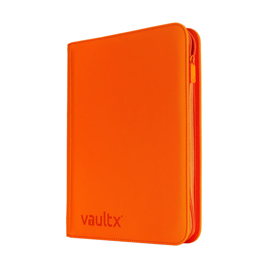 Vault X 9-Pocket Trading Card Binder with Zipper, 360 cards, Premium Exo-Tec album material, 20 side-loading pages, collector's folder for Trading Card Games, Sports Cards, TCG (Orange)