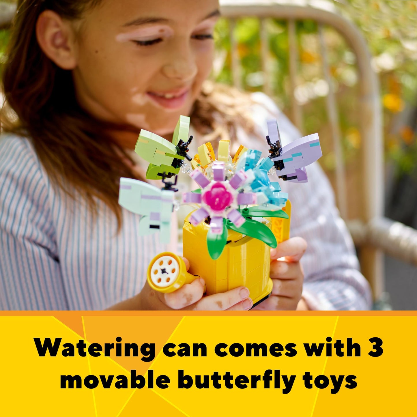 LEGO Creator 3in1 Watering Can with Flowers Set, Kids' Room Decor, Build a Watering Can & 40747 Creator Daffodils, Artificial Flower Set for Kids, Showcase this Bouquet.