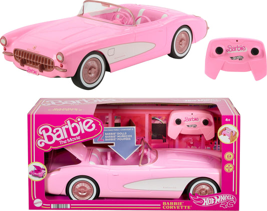 Hot Wheels Remote Control Car, R/C Barbie Corvette - remote controlled vehicle, 1956 Corvette Stingray, 2.4 GHz frequency, up to 8 km/h speed, fits 2 Barbie dolls, HPW40