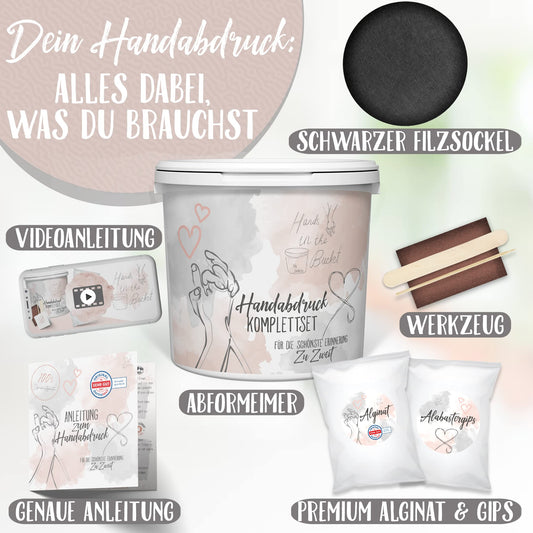 3D handprint set for couples Made in Germany with base plaster casting kit hands anniversary gift for him, couple gifts plaster gift for her, plaster cast couple
