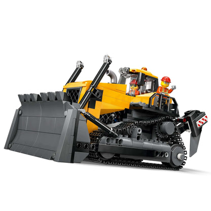 LEGO City Yellow Bulldozer Set - Toy construction site, BUILD and playset - realistic construction vehicle with driver and 2 construction workers - gift idea for kids aged 8 and up - 60466