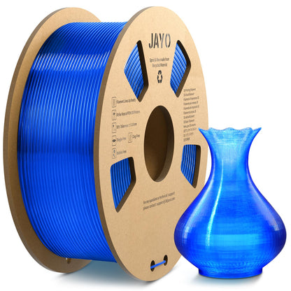 JAYO PLA+ Filament 1.75mm, PLA Plus 3D Printer Filament 1.1kg Spools, Dimensional Accuracy +/- 0.02, Transparent Blue PLA+