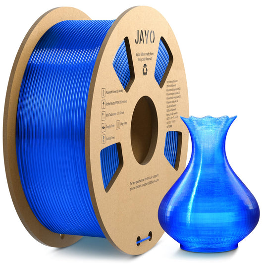 JAYO PLA+ Filament 1.75mm, PLA Plus 3D Printer Filament 1.1kg Spools, Dimensional Accuracy +/- 0.02, Transparent Blue PLA+
