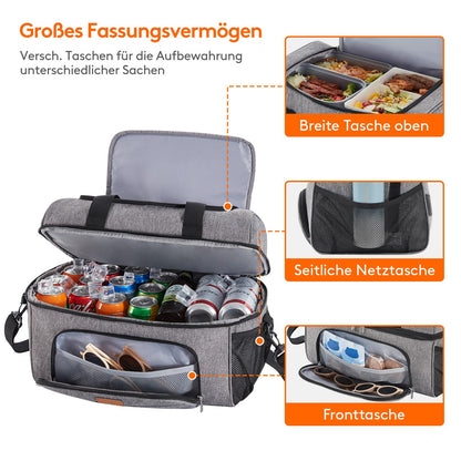 Lifewit 23L large cooler bag for 27/32/48 cans, insulated lunch bag, lightweight, portable cooler bag, double layer for picnic, beach, work, travel.