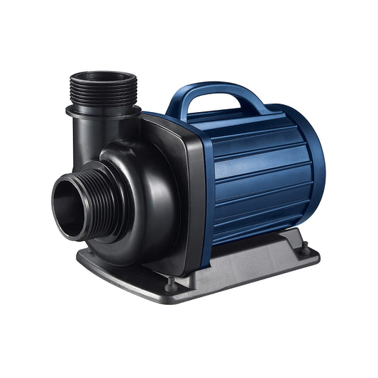 AquaForte DM 12,000 Low Voltage 12 Volt 90 Watt Pond Pump, flow rate 12,000 liters per hour, maximum head height 5.5 meters, automatic dry run protection, cable length 10 meters.