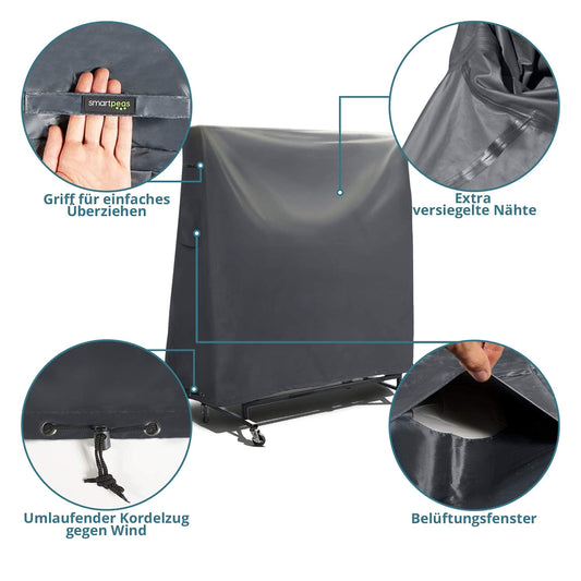 Cover table tennis table cover outdoor - PVC coating / bonded seams / ventilation window - cover for table tennis water resistant, UV resistant & winterproof - 185*165*70 cm