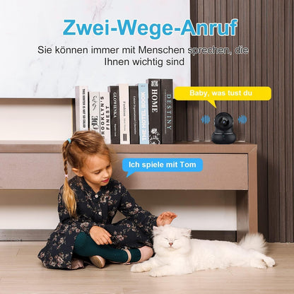 litokam Little elf Surveillance Camera 2 Pack, 2K Baby Monitor with Camera with motion detection, night vision, 2-way audio, WiFi Camera Surveillance Indoor for dogs, pet camera with app, Alexa