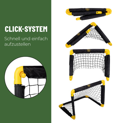 Umbro soccer goal 50 x 44 x 44 cm - set of 2 soccer goals - foldable soccer goal - soccer goals for garden kids - soccer training equipment for indoor and outdoor use - metal - black/yellow