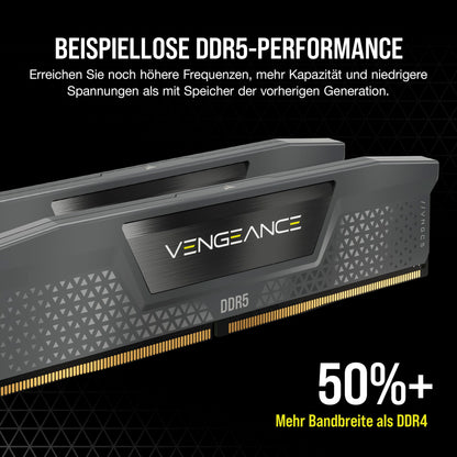 CORSAIR Vengeance DDR5 RAM 32GB (2x16GB) 6000MHz CL36-44-44-96 1.35V AMD Expo Intel XMP 3.0 Desktop Memory - Gray (CMK32GX5M2E6000Z36)