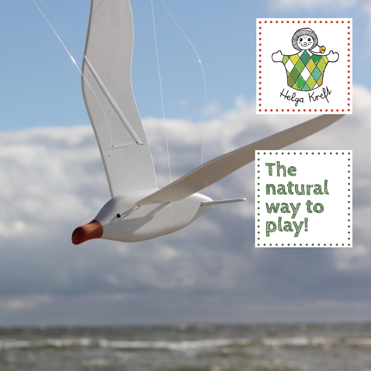 Helga Kreft 04021 Rocking bird "Arrow" made of beech wood, wingspan 55 cm, calming and decorative, Made in Germany.
