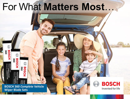 Bosch 360 B36017 Complete Vehicle Wiper Blade Replacement, front wiper blades (pair) and rear wiper blade (1), 26/17/14 inches, (Compatibility with left-hand drive vehicles not guaranteed)
