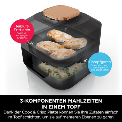 Ninja Speedi Multicooker, 5.7L, 10-in-1 Multicooker, Airfryer, Slow Cooker, Grill, Bake, Black & Copper ON400EUCP