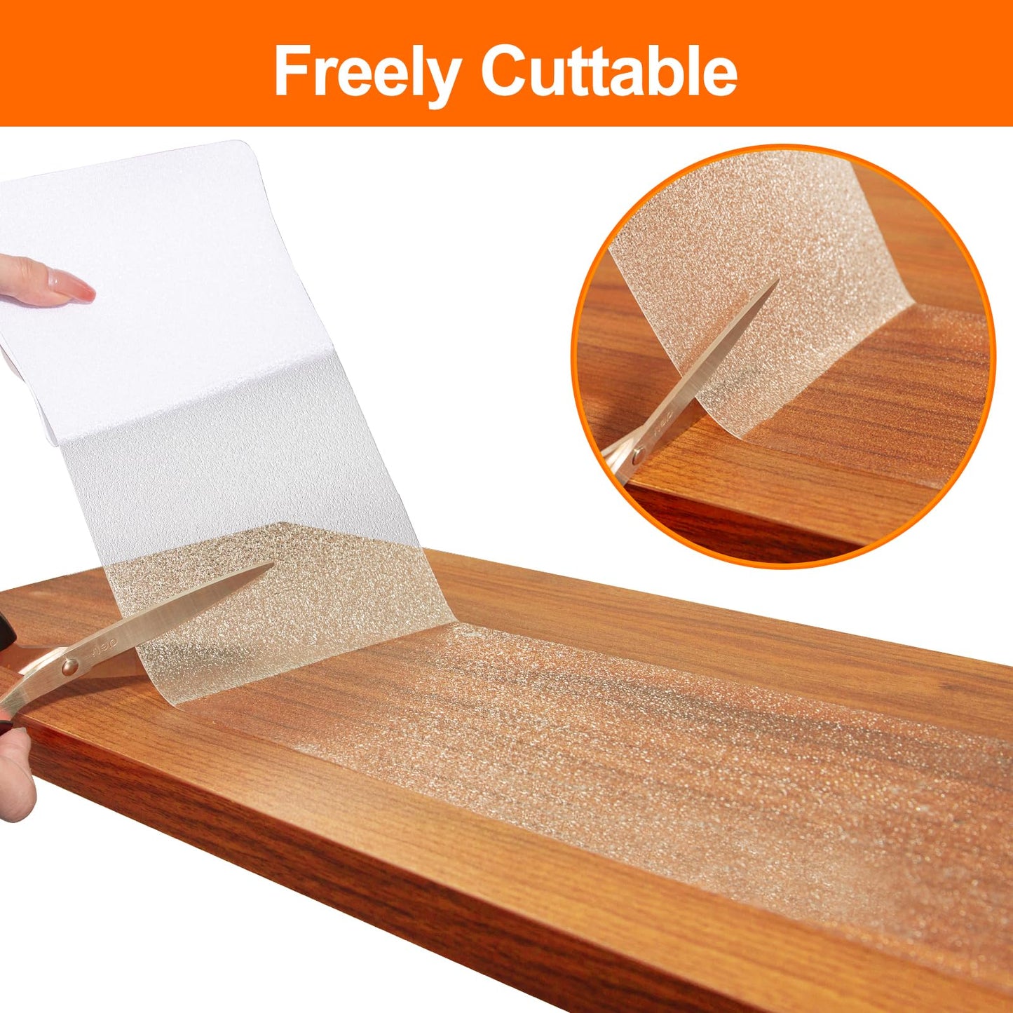 Non-slip stair treads mats, transparent self-adhesive stair carpet treads for indoor wood stairs floor, anti-slip mat adhesive pads, 10 x 60 cm, 15 pieces.