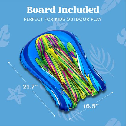 JOYIN 230in x 35.5in (584.2 x 90.2 cm) water slide with 1 bodyboard, summer toy with built-in sprinkler for backyard and outdoor water fun.