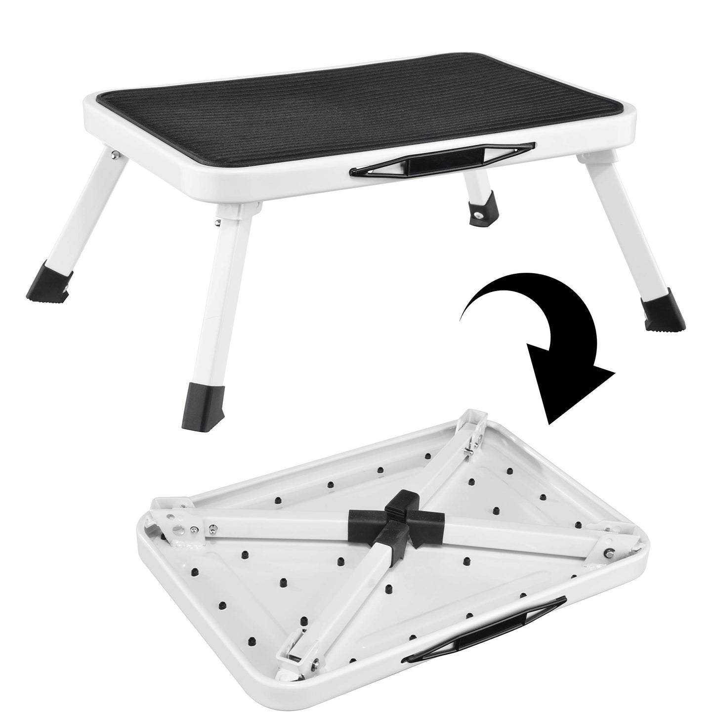 Caravan folding step - step loadable up to 150 kg - Camping folding stool with non-slip surface
