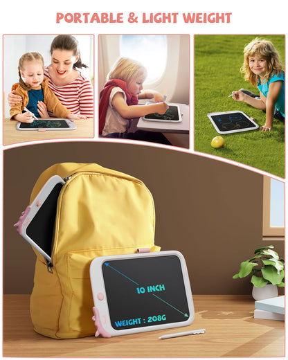 10-inch writing tablet for kids, unicorn toy gifts for girls, toddler kids learning/travel toys, birthday present for 3+ year old girls boys