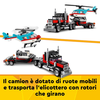 LEGO Creator 3in1 Low Loader with Helicopter & 31058 Creator Dinosaur.