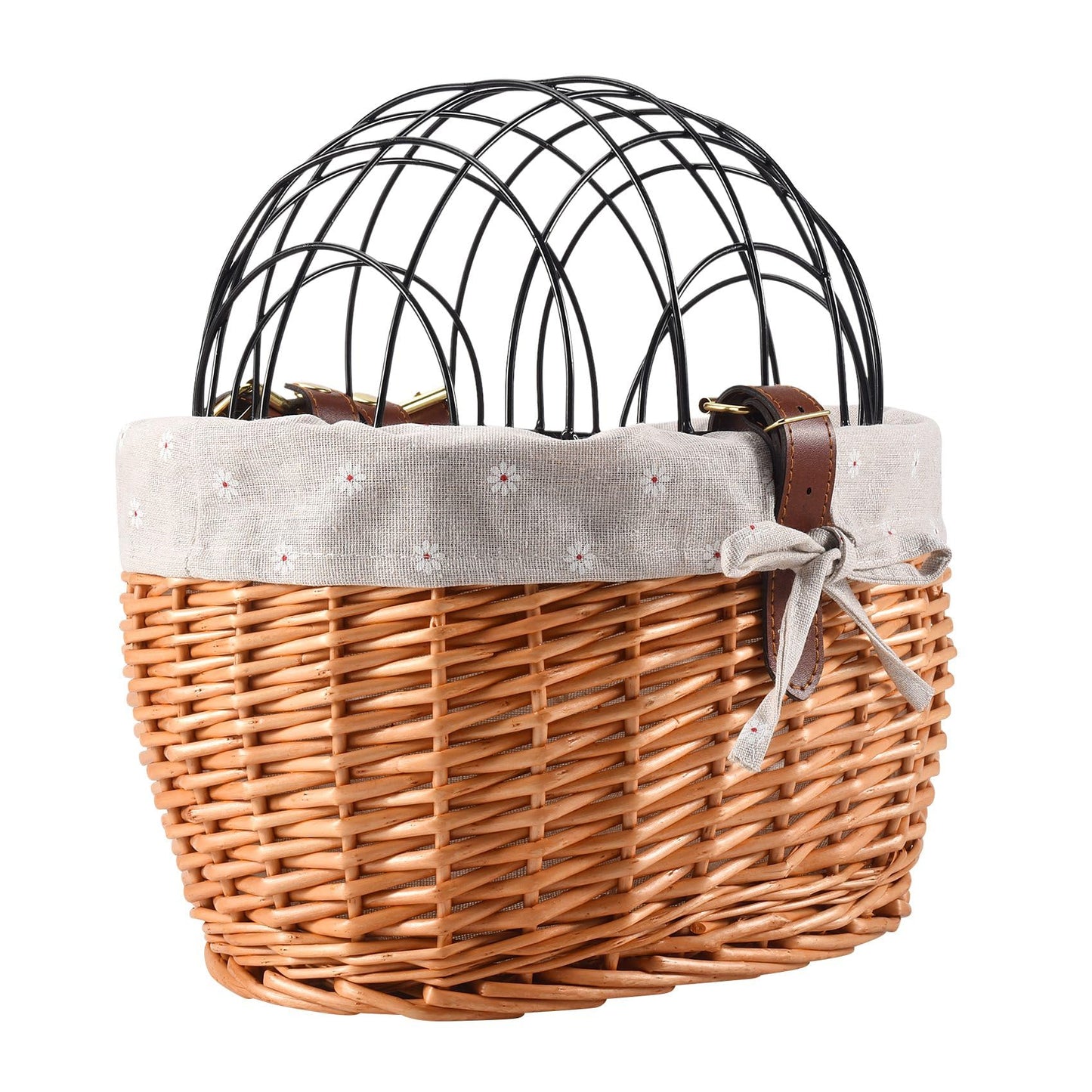 Nagoyuki cat dog bicycle front handlebar basket pet seat hand-woven wicker road bike basket pet cat dog carrier.