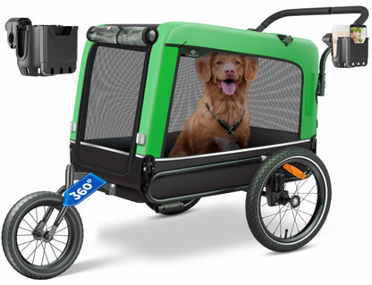 KESSER® Dog Trailer Boxer 3-in-1 Dog Stroller & Jogger Bicycle Trailer large approx. 240 liters volume, sprung, Material: 600D Oxford Canvas, SmartSpace Concept, maximum load capacity: 40 kg
