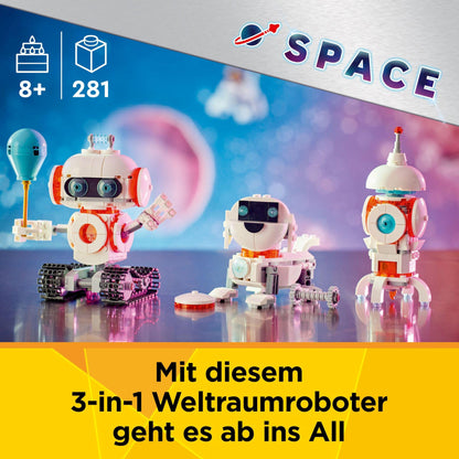 LEGO Creator 3in1 Space Robot - Toy can be rebuilt into Dog Figure or Rocket Model - Building set for kids - Space-themed gift idea for boys and girls aged 8 and up 31164