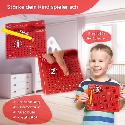 Mom's Travel Hacks Magnetic Game for Kids - Magnetic Drawing Board [Entertainment for Car Rides and Airplanes] Magic Sketchpad Magnetic Game