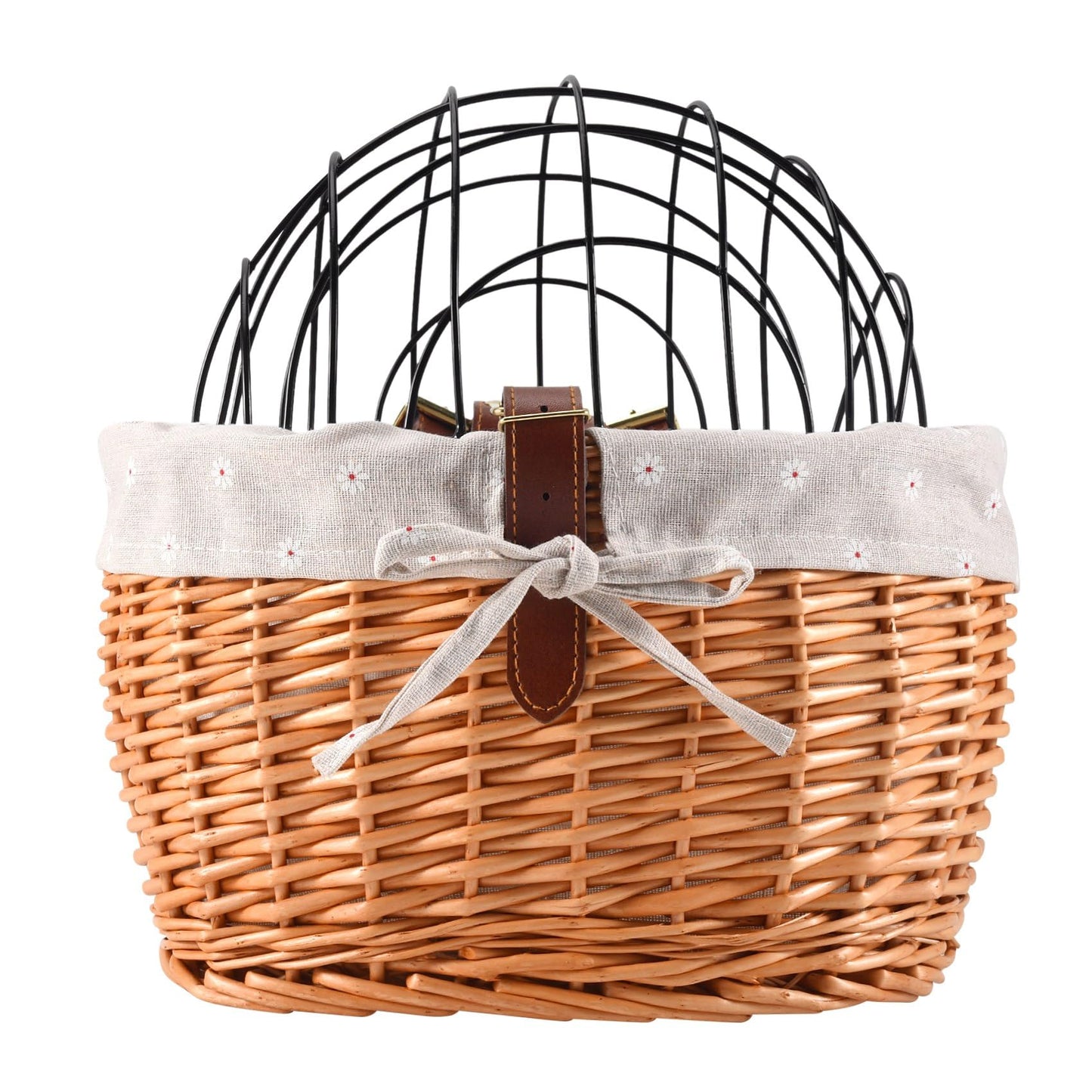 Nagoyuki cat dog bicycle front handlebar basket pet seat hand-woven wicker road bike basket pet cat dog carrier.