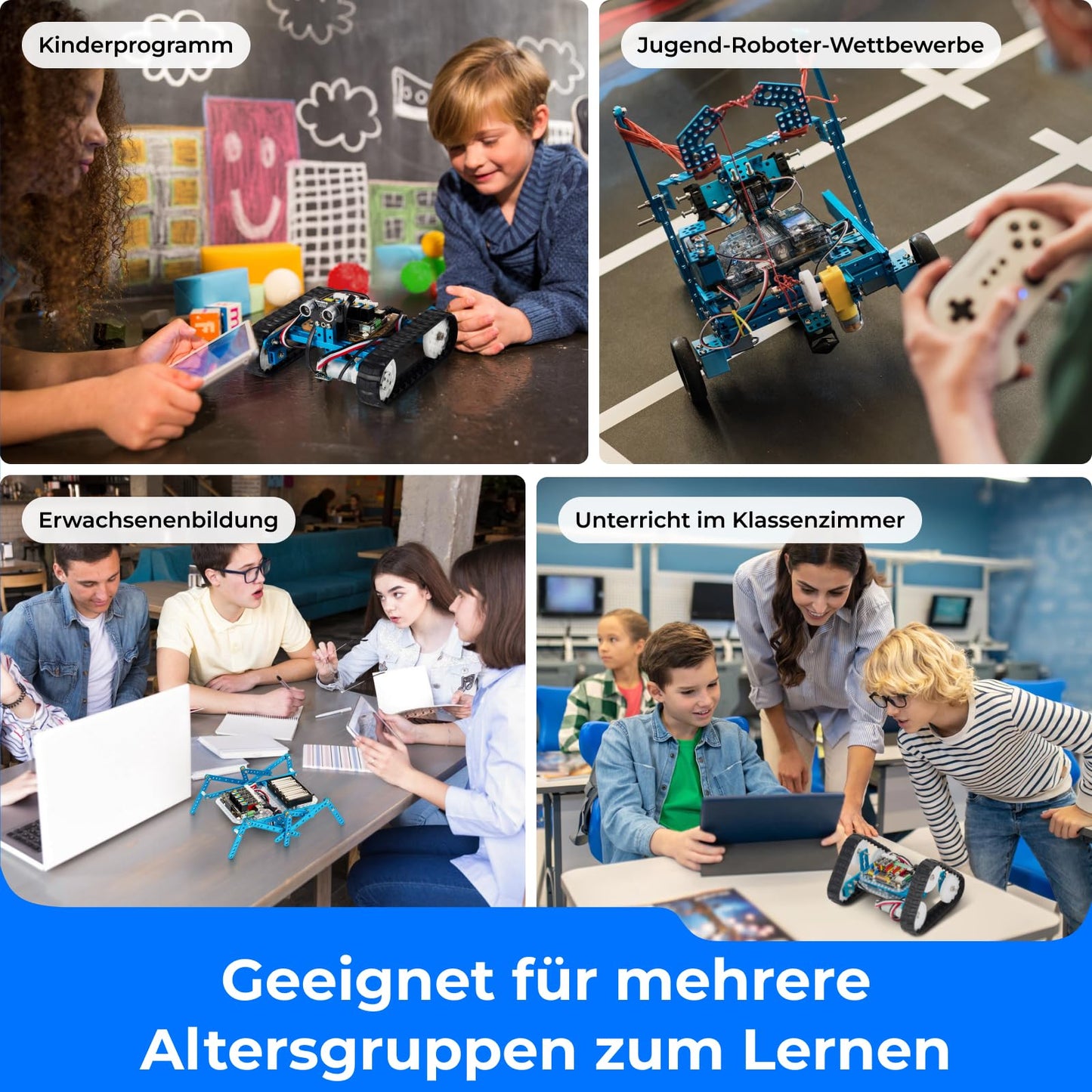 Makeblock mBot Ultimate Robot Build 10 in 1, 160+ mechanical building modules for programming development, programmable robot compatible with Scratch Arduino programming, STEM toy.