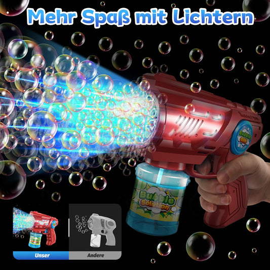 Bubble gun kids bubble machine bubble machine: LED light bubbles electric with 100 ML tank blue automatic bubbles maker for kids shooter party toy (pink)
