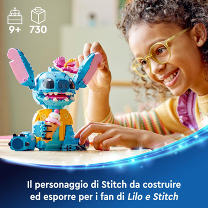 LEGO | Disney Stitch, building and playset for kids, figure with ice cream cone, toy & 10311 Icons Orchid, artificial plant set with flowers.