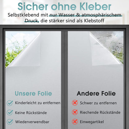 DOWELL window film opaque privacy film window 90x200cm, frosted glass film self-adhesive static cling film, privacy adhesive film privacy UV protection film glass film for bathroom