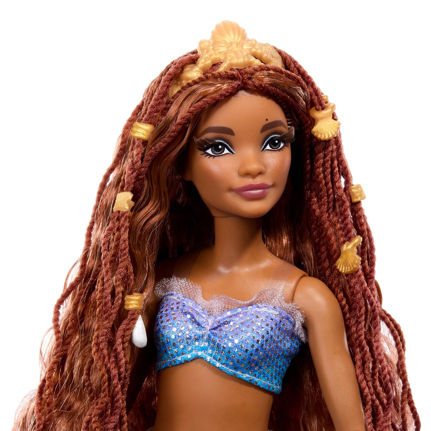 Mattel Disney Ariel, The Little Mermaid - Deluxe Mermaid Doll with Hair Beads and Doll Stand for imaginative play and display, for kids ages 3 and up, HNF42