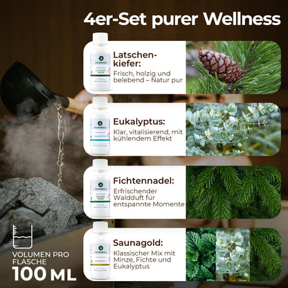 VIA NORDICA Sauna infusion set [BreathEasy complex formula] Sauna scents & essential oils - Great sauna infusion trial set, sauna oil sauna scent sauna accessories wellness infusion scent oil - Set Bio Breathe Freely