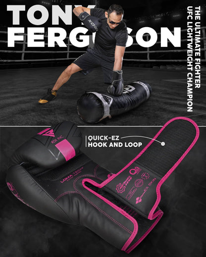 RDX boxing gloves, Muay Thai kickboxing sparring, Maya Hide leather Kara boxing gloves for men and women, punching bag gloves, kickboxing gloves for MMA combat sports training adults 8, 10, 12, 14, 16, 18oz.