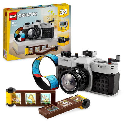 LEGO Creator 3in1 Retro Camera Toy, video camera, TV set, desk decoration & City Burger Truck, building set with toy car for 5-year-old kids.