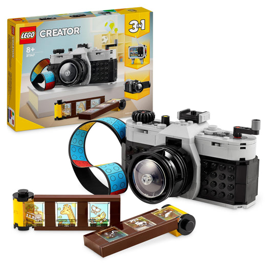 LEGO Creator 3in1 Retro Camera Toy, video camera, TV set, desk decoration & City Burger Truck, building set with toy car for 5-year-old kids.
