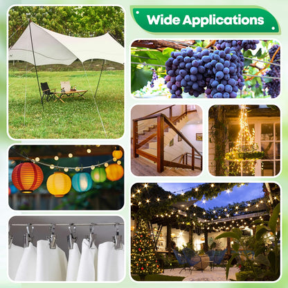 TicKiddos 2mm steel cable, wire rope 35M for home & garden wire fence kit, 304 stainless steel wire rope for climbing plant support system, tent rope, clothesline, hanging lights, picture display, sun sail.