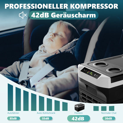 EUHOMY 21L compressor cooler -20℃~20℃, 12V car fridge, portable freezer 12/24V DC 220-240V AC, with APP control for camping, traveling, truck, home