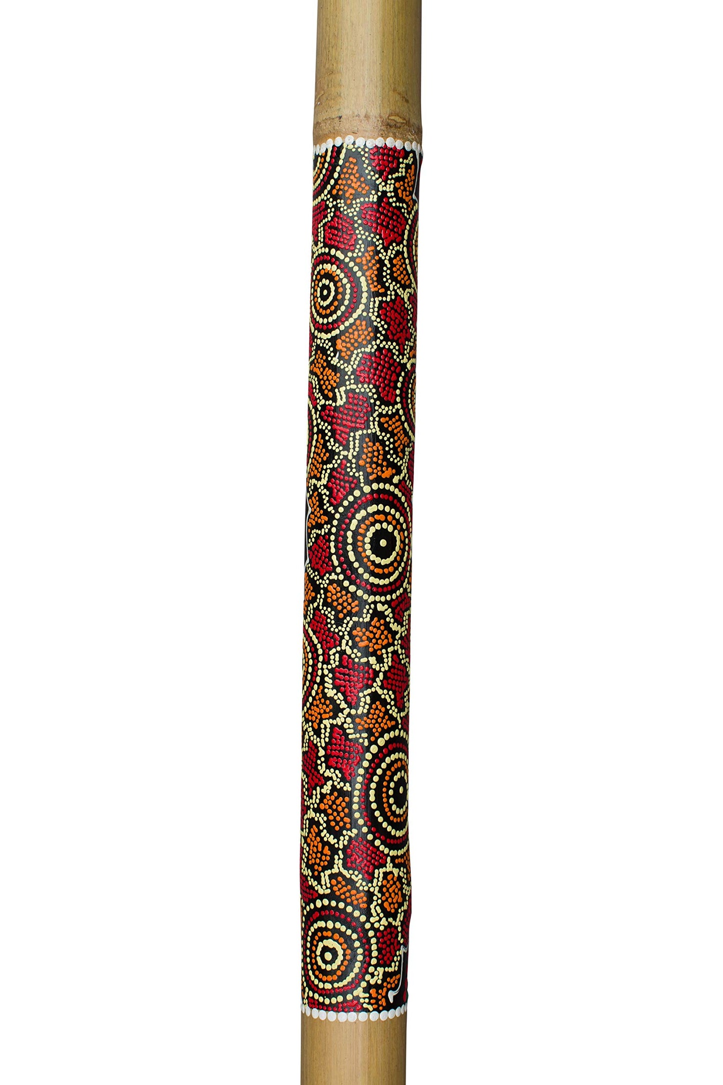 Australian Treasures - Beginner Didgeridoo - Hand-painted with Aboriginal motifs, includes nylon carrying case.