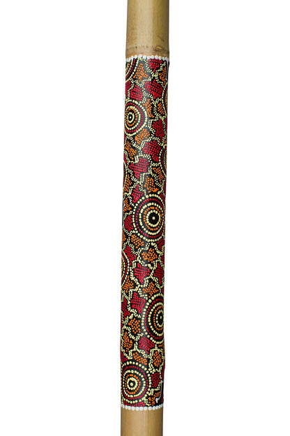 Australian Treasures - Beginner Didgeridoo - Hand-painted with Aboriginal motifs, includes nylon carrying case.