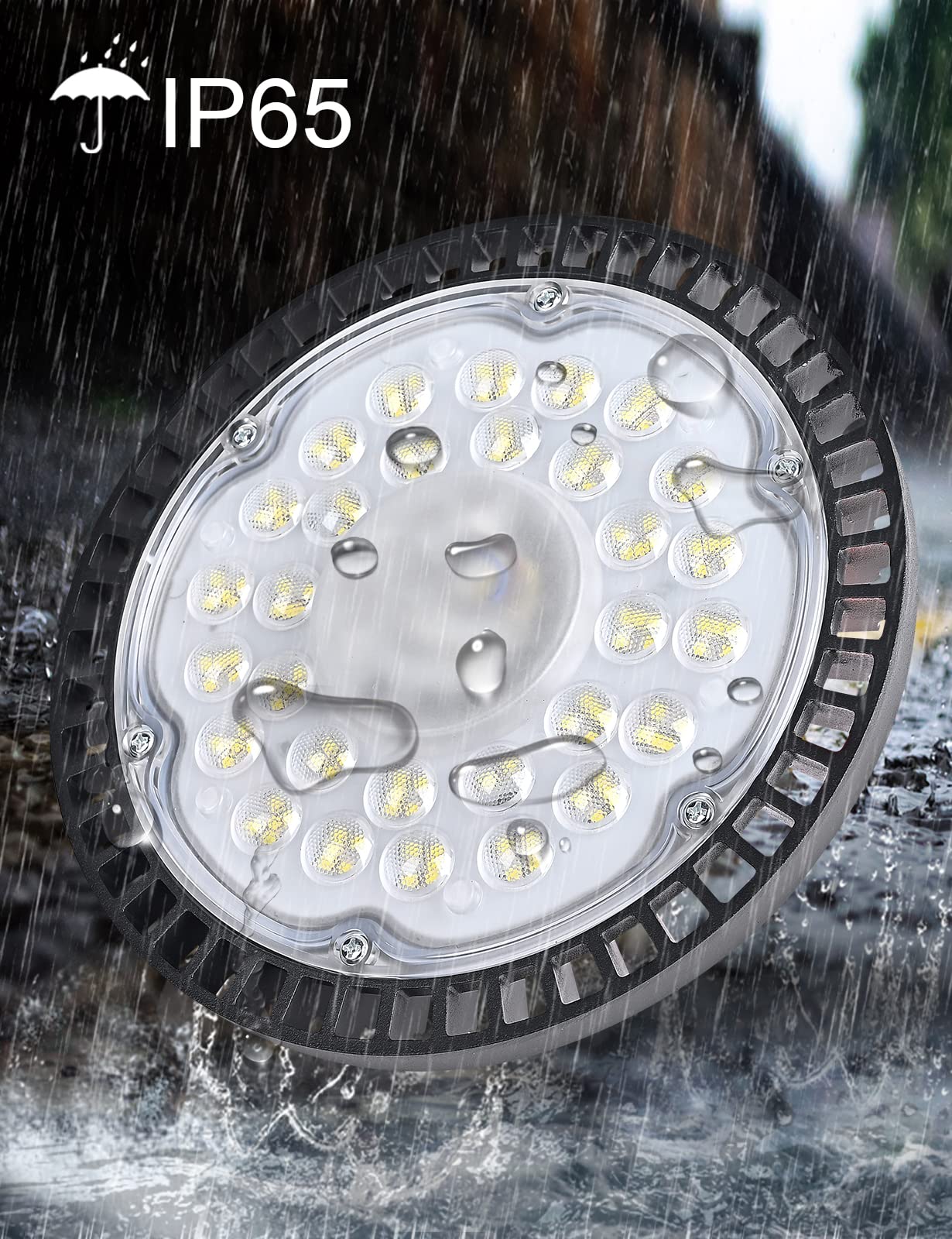Guidance LED UFO Industrial Lamp, 100W LED High Bay Light Super Bright 10000LM Warehouse Lighting Led, IP65 Waterproof 6000-6500K Cool White LED Workshop Lighting for Garage Factory (1pcs, 100W)