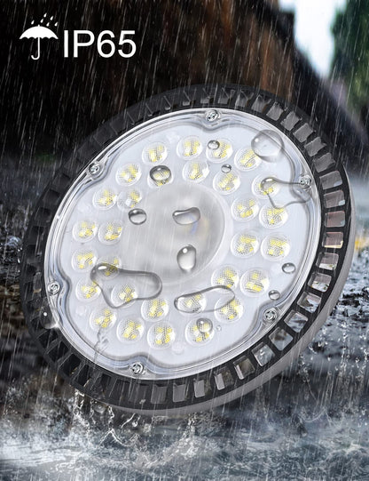Guidance LED UFO Industrial Lamp, 100W LED High Bay Light Super Bright 10000LM Warehouse Lighting Led, IP65 Waterproof 6000-6500K Cool White LED Workshop Lighting for Garage Factory (1pcs, 100W)