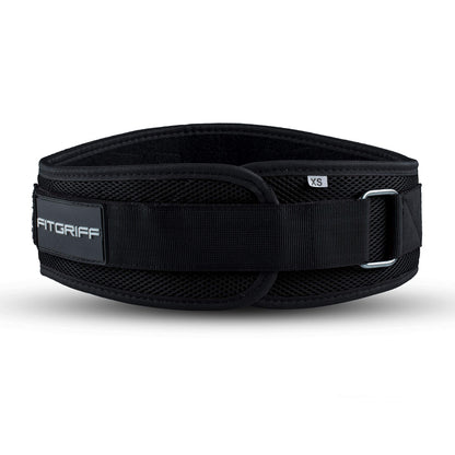 FITGRIFF® Weight Lifting Belt V1 - Fitness belt for bodybuilding, strength training, weightlifting - Training belt for women and men (Black, 81cm - 88cm waist size (Medium))