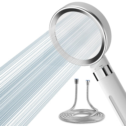 Magichome shower head with hose, high pressure shower head with filter handheld shower with pause function water-saving chlorine removing for hard water (white)